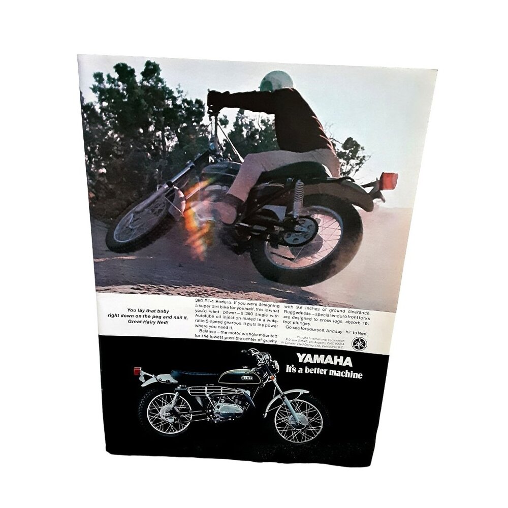 1970 Yamaha Motorcycle 360 RT-1 Enduro Original Print Ad